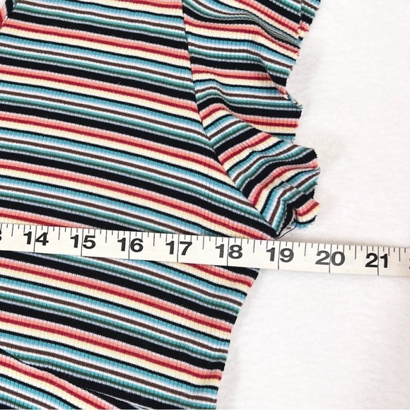 WILD FABLE Striped Flutter‎ Sleeve Ribbed Women's Skater Mini Dress Size XL - Picture 9 of 9